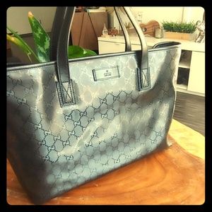 Gucci Black Monogram Tote